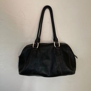 Fossil satchel w silver tone hardware